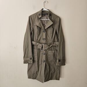 Blanc Noir Women's Large Trench Coat Tan Long Jacket